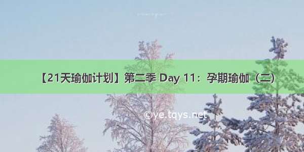 【21天瑜伽计划】第二季 Day 11：孕期瑜伽（二）