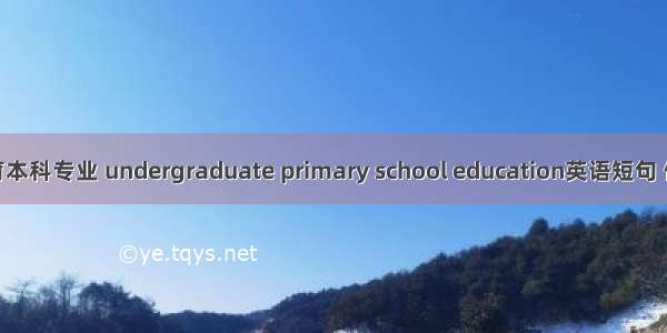 小学教育本科专业 undergraduate primary school education英语短句 例句大全