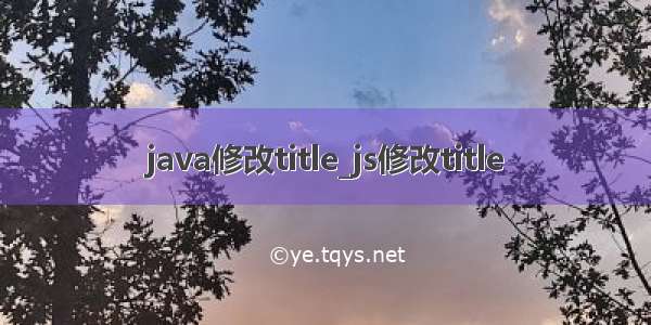 java修改title_js修改title