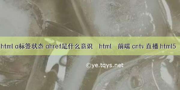 html a标签状态 ahref是什么意识 – html – 前端 cntv 直播 html5