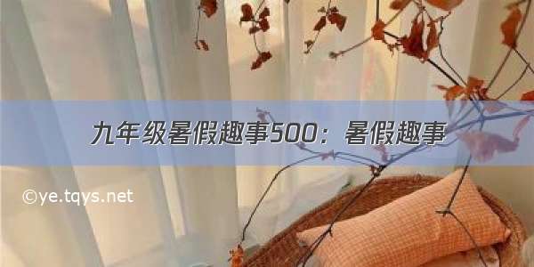 九年级暑假趣事500：暑假趣事