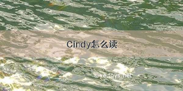 Cindy怎么读