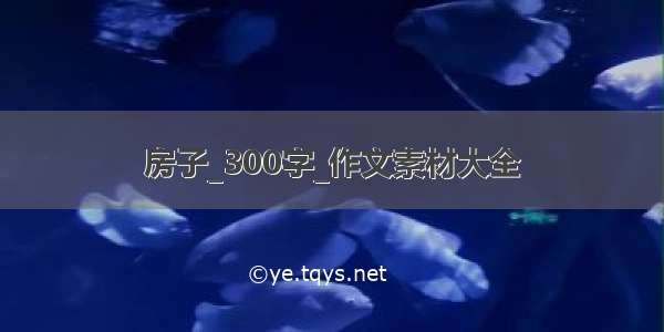 房子_300字_作文素材大全