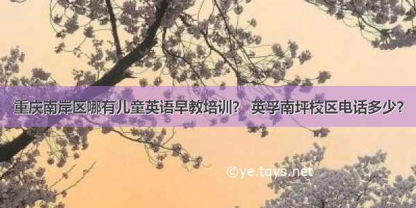 重庆南岸区哪有儿童英语早教培训？ 英孚南坪校区电话多少？