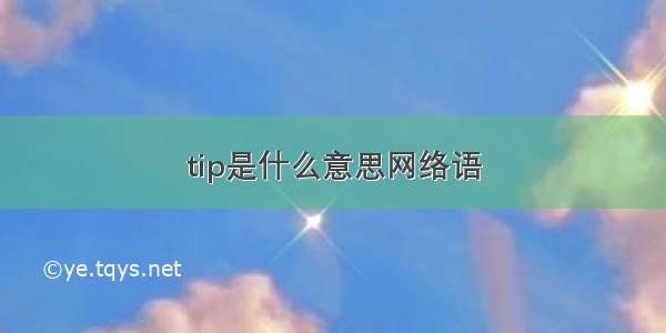 tip是什么意思网络语