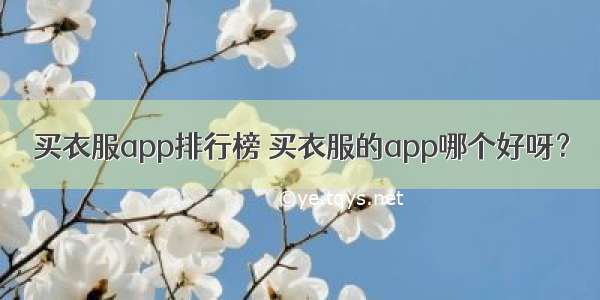 买衣服app排行榜 买衣服的app哪个好呀？