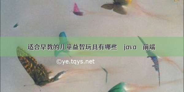 适合早教的儿童益智玩具有哪些 – java – 前端