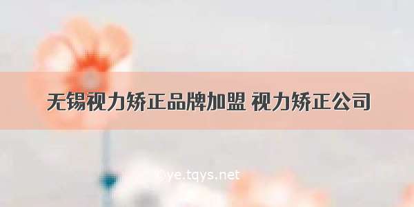 无锡视力矫正品牌加盟 视力矫正公司