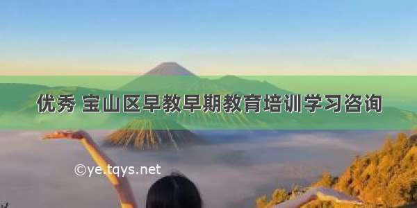 优秀 宝山区早教早期教育培训学习咨询