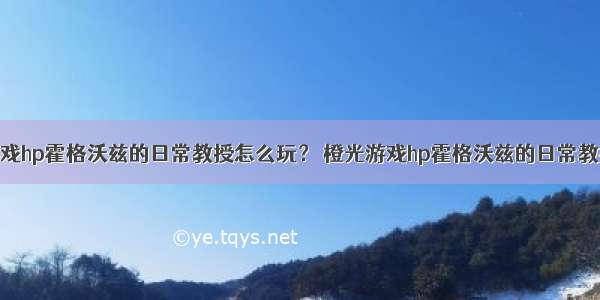 橙光游戏hp霍格沃兹的日常教授怎么玩？ 橙光游戏hp霍格沃兹的日常教授攻略