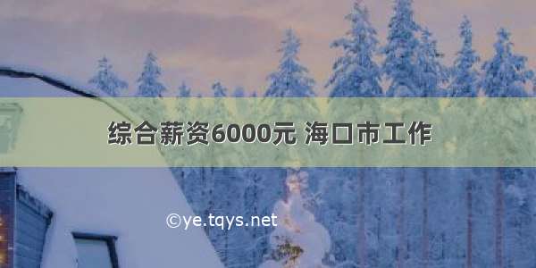 综合薪资6000元 海口市工作