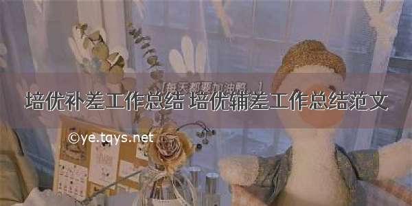 培优补差工作总结 培优辅差工作总结范文