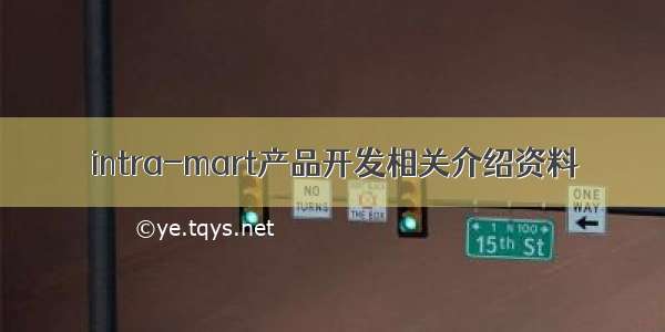 intra-mart产品开发相关介绍资料