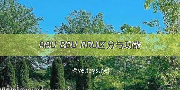 AAU BBU RRU区分与功能