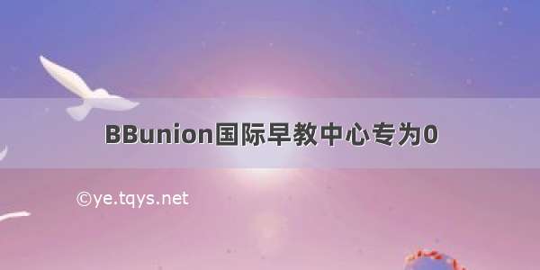 BBunion国际早教中心专为0