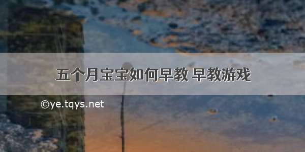 五个月宝宝如何早教 早教游戏