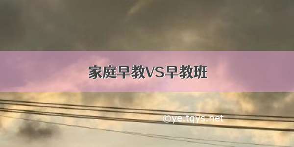 家庭早教VS早教班