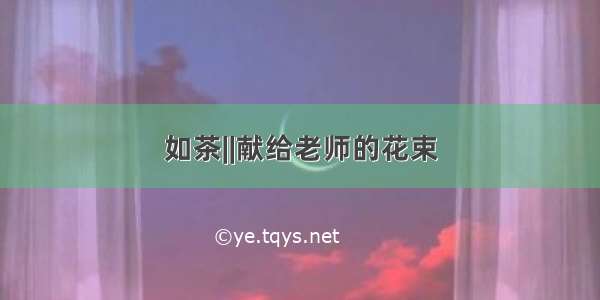 如茶||献给老师的花束