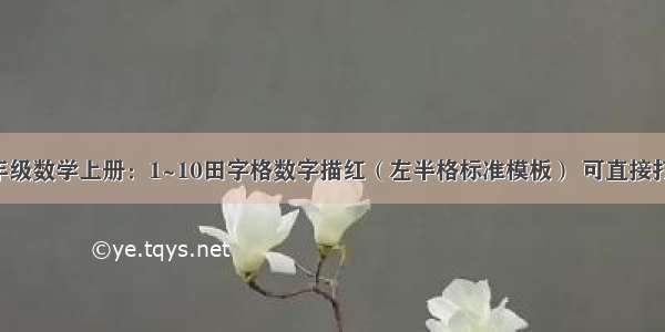 一年级数学上册：1~10田字格数字描红（左半格标准模板） 可直接打印！