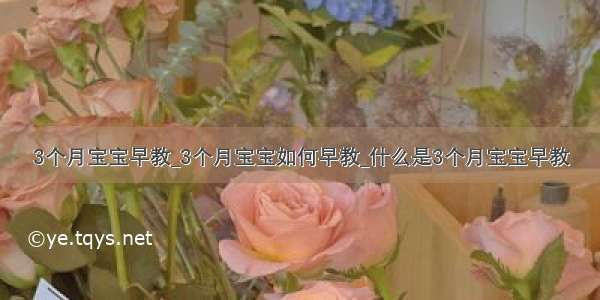 3个月宝宝早教_3个月宝宝如何早教_什么是3个月宝宝早教