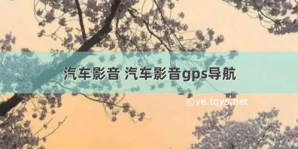 汽车影音 汽车影音gps导航