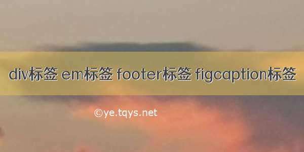 div标签 em标签 footer标签 figcaption标签