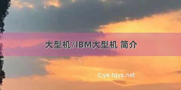 大型机/IBM大型机 简介