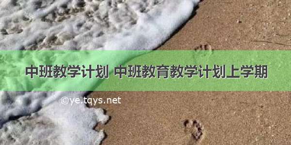 中班教学计划 中班教育教学计划上学期