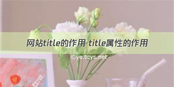 网站title的作用 title属性的作用